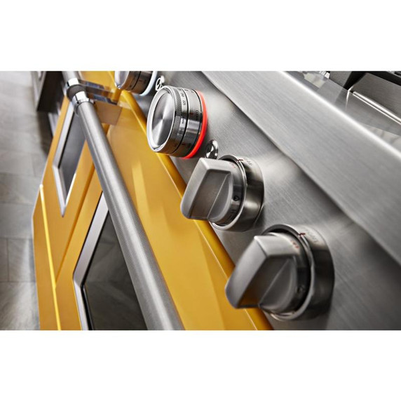 Cuisinière commerciale intelligente au gaz KitchenAid® avec plaque chauffante, 48 po KFGC558JYP