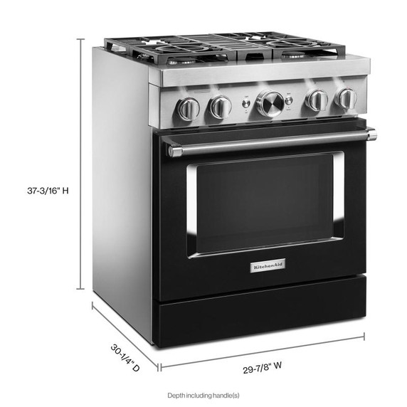 Kitchenaid® Cuisinière commerciale intelligente bicombustible avec 4 brûleurs - 30 po KFDC500JBK Kitchenaid® Cuisinière commerciale intelligente bicombustible avec 4 brûleurs - 30 po KFDC500JBK