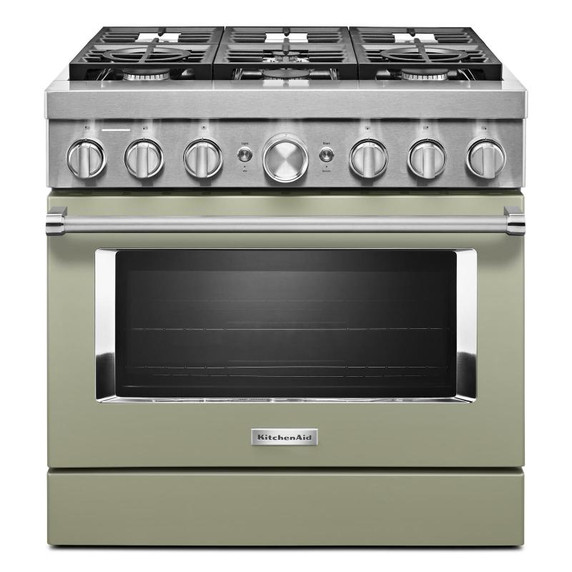 Cuisinière commerciale intelligente bicombustible KitchenAid®, 6 brûleurs, 36 po KFDC506JAV