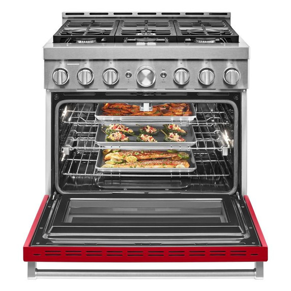 Cuisinière commerciale intelligente au gaz KitchenAid®, 6 brûleurs, 36 po KFGC506JPA