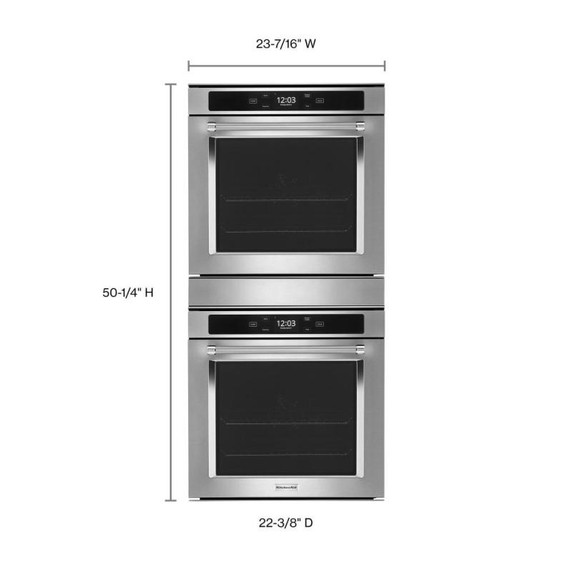 Kitchenaid® Four mural double à convection véritable de 24 po KODC504PPS