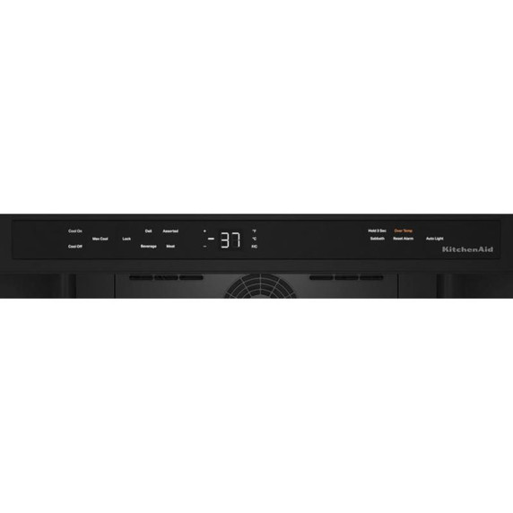 Kitchenaid® Réfrigérateur sous le comptoir avec porte en verre et tablettes à accents métalliques et fini PrintShield™ - 24 po KURL314KBS