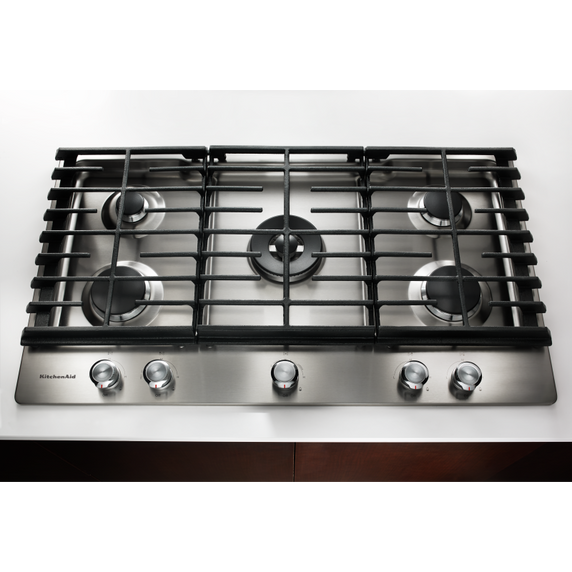 Table de cuisson au gaz avec 5 brûleurs - 30 po KitchenAid® KCGS550ESS
