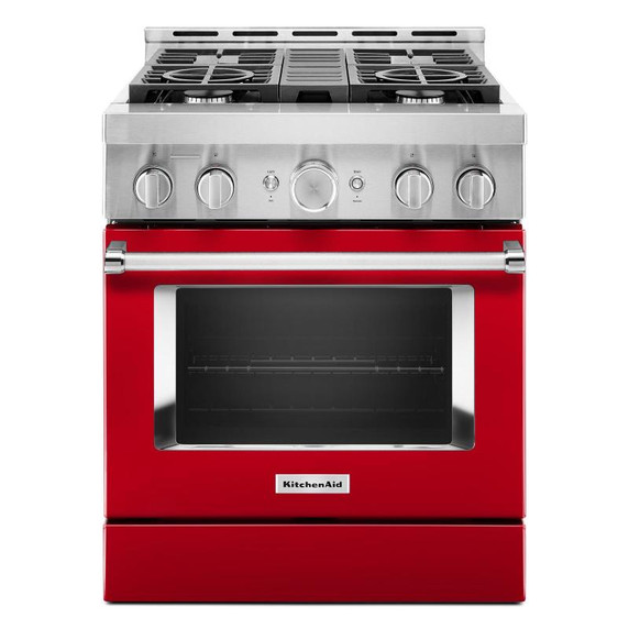 Cuisinière commerciale intelligente au gaz KitchenAid®, 4 brûleurs, 30 po KFGC500JPA