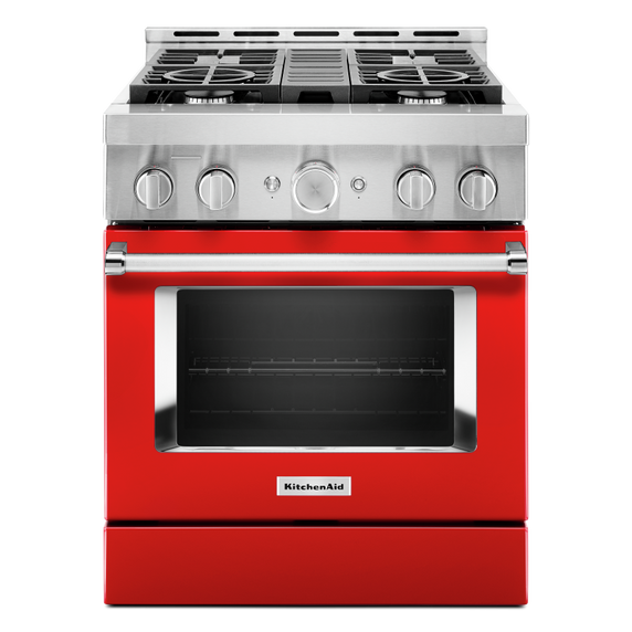 Cuisinière commerciale intelligente au gaz KitchenAid®, 4 brûleurs, 30 po KFGC500JPA