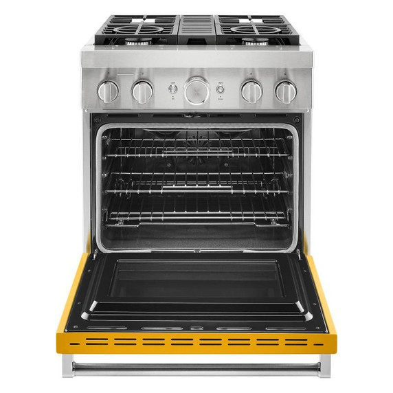 Kitchenaid® Cuisinière commerciale intelligente bicombustible avec 4 brûleurs - 30 po KFDC500JYP Kitchenaid® Cuisinière commerciale intelligente bicombustible avec 4 brûleurs - 30 po KFDC500JYP