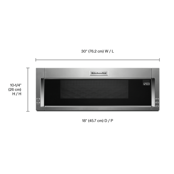 Four à micro-ondes à hotte intégrée et profil bas - 900 watts - 30 po KitchenAid® YKMLS311HSS