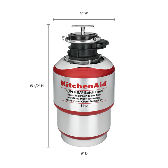 Broyeur à déchets à traitement par lot de 1 hp KitchenAid® KBDS100T