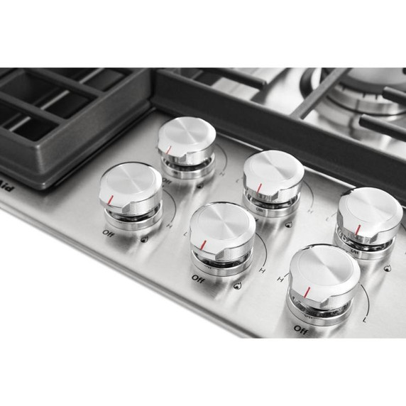 Kitchenaid® Table de cuisson au gaz à évacuation descendante avec 5 brûleurs - 36 po KCGD506GSS