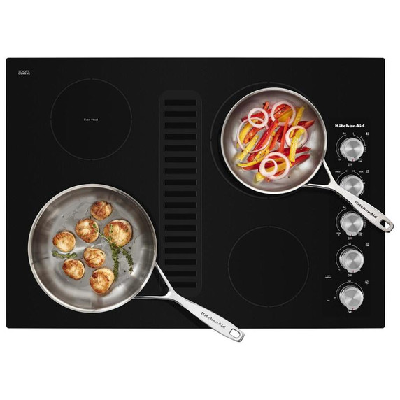 Kitchenaid® Table de cuisson électrique à évacuation descendante avec 4 éléments - 30 po KCED600GBL