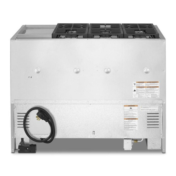 Cuisinière commerciale intelligente bicombustible KitchenAid® avec plaque chauffante, 48 po KFDC558JMH