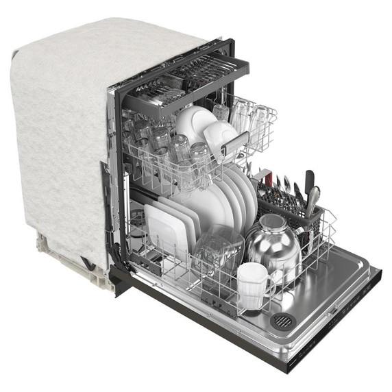 Kitchenaid® Lave-vaisselle à fini PrintShieldTM avec panier de troisième niveau pour ustensiles - 39 dBA KDTE204KBS