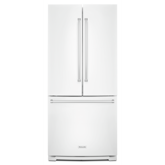Réfrigérateur à portes françaises à profondeur standard avec distributeur intérieur - 20 pi cu - 30 po KitchenAid® KRFF300EWH