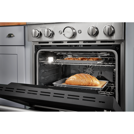 Cuisinière commerciale intelligente au gaz KitchenAid®, 4 brûleurs, 30 po KFGC500JBK