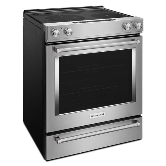 Kitchenaid® Cuisinière électrique à commandes frontales à convection avec 5 éléments - 30 po YKSEG700ESS