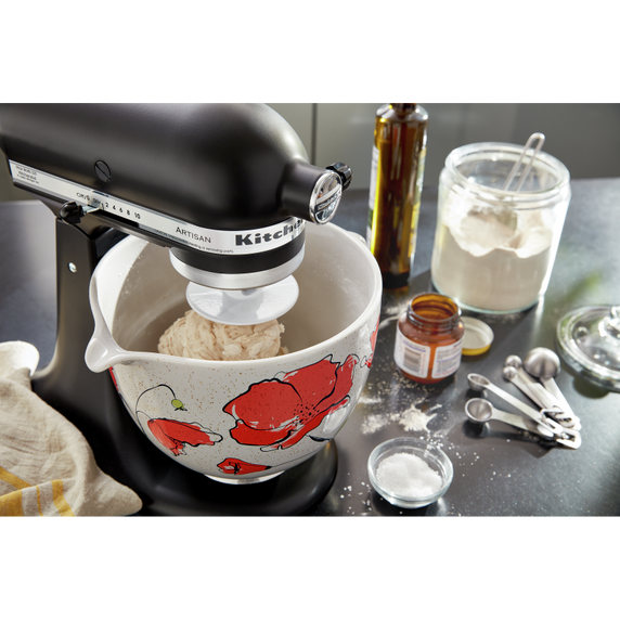 Bol en céramique de 5 pintes avec motifs de coquelicots KitchenAid® KSM2CB5PPY