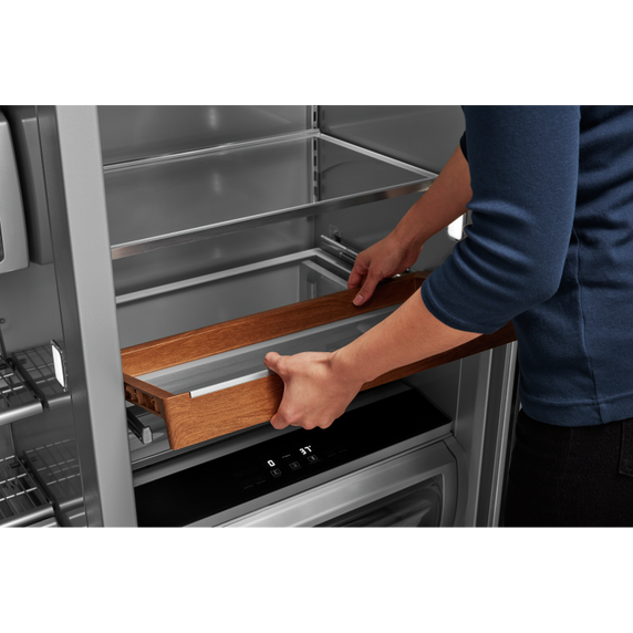 Réfrigérateur encastré côte à côte noir à fini printshield™ - 48 po - 30 pi cu KitchenAid® KBSN708MBS