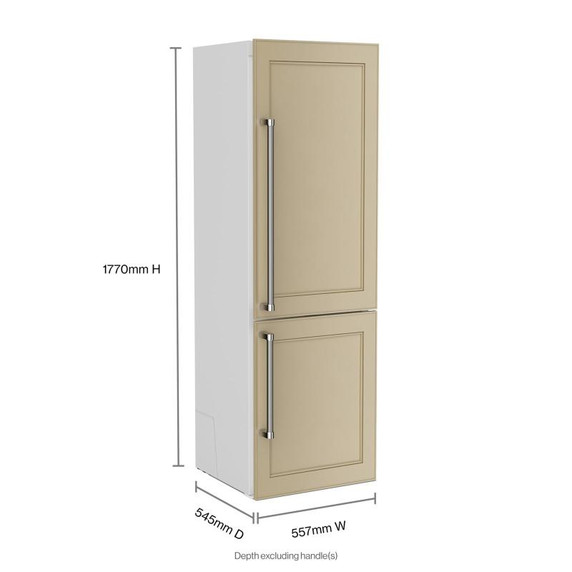 Kitchenaid® Réfrigérateur encastré à congélateur inférieur prêt pour le panneau de recouvrement - 8,84 pi cu - 22 po KBBX102MPA