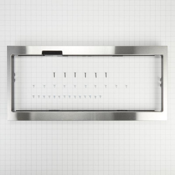 Trousse de garniture mince pour four à micro-ondes à hotte intégrée et profil bas avec poignée encastrée, acier inoxydable W11451314 Trousse de garniture mince pour four à micro-ondes à hotte intégrée et profil bas avec poignée encastrée, acier inoxydable W11451314