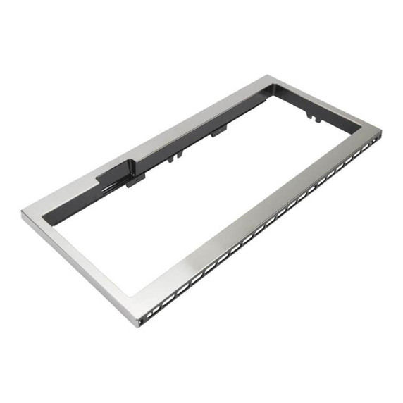 Trousse de garniture mince pour four à micro-ondes à hotte intégrée et profil bas avec poignée encastrée, acier inoxydable W11451314