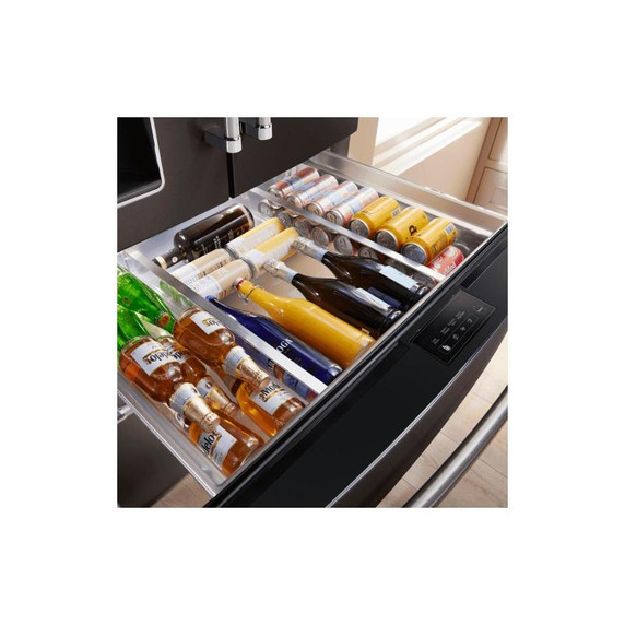 Réfrigérateur à portes françaises multiples KitchenAid® avec intérieur platine KRMF536RBS Réfrigérateur à portes françaises multiples KitchenAid® avec intérieur platine KRMF536RBS