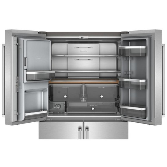 Kitchenaid® Réfrigérateur à 4 portes et profondeur de comptoir avec zone de température flexible et fini PrintShield™ de 36 po et 19.4 pi cu KRQC736RPS