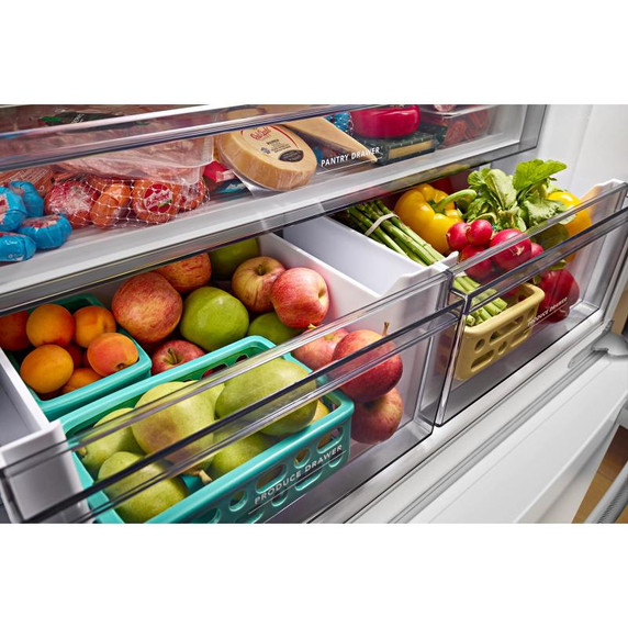 Kitchenaid® Réfrigérateur à portes françaises à profondeur de comptoir et distributeur intérieur de 20 pi cu, 26 po KRFC136RWH