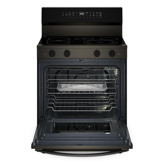 Whirlpool® Cuisinière électrique intelligente de 30 pouces avec technologie de cuisson à air, revêtement WipeClean™, auto-nettoyage/netoyage à la vapeur, préchauffage à grande vitesse et capacité de 5.3 pi cu YWFES7530RV