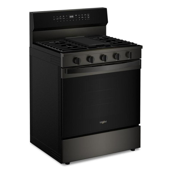 Whirlpool® Cuisinière au gaz intelligente de 30 pouces avec technologie de cuisson à air, auto-nettoyage/netoyage à la vapeur, préchauffage rapide avec capacité de 5.3 pi cu WFGS7530RV