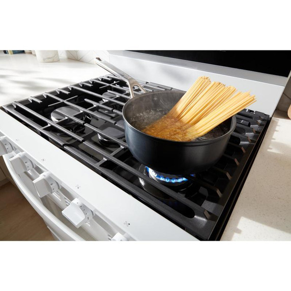 Whirlpool® Cuisinière au gaz intelligente de 30 pouces avec technologie de cuisson à air, auto-nettoyage/netoyage à la vapeur, préchauffage rapide avec capacité de 5.3 pi cu WFGS7530RW