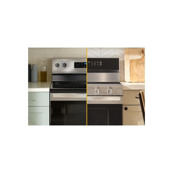 Whirlpool® Cuisinière électrique intelligente de 30 pouces avec technologie de cuisson à air, revêtement WipeClean™, auto-nettoyage/netoyage à la vapeur, préchauffage à grande vitesse et capacité de 5.3 pi cu YWFES7530RW