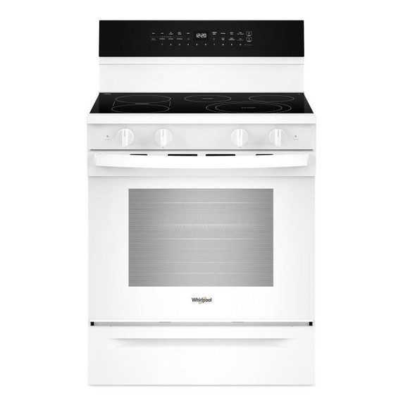 Whirlpool® Cuisinière électrique intelligente de 30 pouces avec technologie de cuisson à air, revêtement WipeClean™, auto-nettoyage/netoyage à la vapeur, préchauffage à grande vitesse et capacité de 5.3 pi cu YWFES7530RW Whirlpool® Cuisinière électrique intelligente de 30 pouces avec technologie de cuisson à air, revêtement WipeClean™, auto-nettoyage/netoyage à la vapeur, préchauffage à grande vitesse et capacité de 5.3 pi cu YWFES7530RW