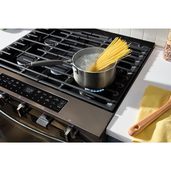 Whirlpool® Cuisinière au gaz intelligente à commandes frontales de 30 pouces avec technologie de cuisson à air, vapeur/auto-nettoyage, préchauffage à grande vitesse et capacité de 5.3 pi cu WSGS7530RV Whirlpool® Cuisinière au gaz intelligente à commandes frontales de 30 pouces avec technologie de cuisson à air, vapeur/auto-nettoyage, préchauffage à grande vitesse et capacité de 5.3 pi cu WSGS7530RV