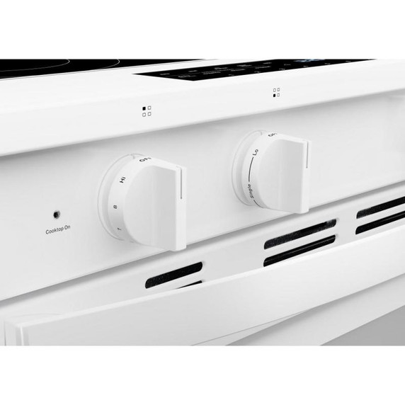 Whirlpool® Cuisinière électrique inteligente à commandes frontales de 30 pouces avec technologie de cuisson à air, revêtement WipeClean™, vapeur/auto-nettoyage, préchauffage à grande vitesse et capacité de 5.3 pi cu YWSES7530RW