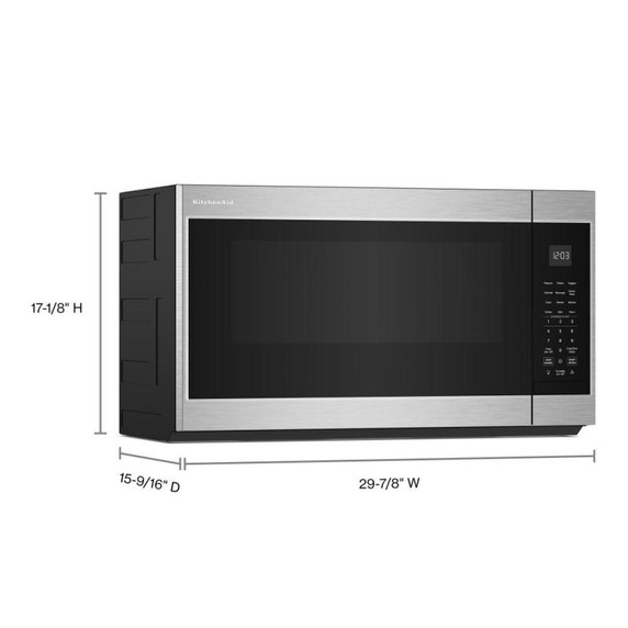 Four à micro-ondes à hotte intégrée au design encastré affleurant* KitchenAid® - 1.9 pi cu YKMMS130RPS