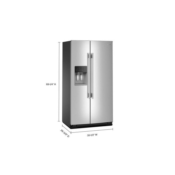 Kitchenaid® Réfrigérateur côte à côte à profondeur de comptoir, avec distributeur d’eau et de glaçons extérieur et fini PrintShield™ - 20.8 pi cu KRSC536RPS