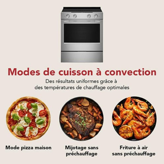 Kitchenaid® Cuisinière électrique coulissante intelligente avec modes de cuisson à convection - 5,3 pi cu YKSES330SPS