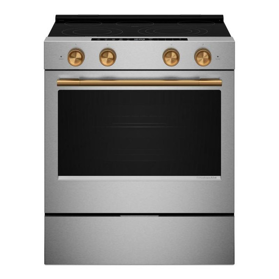 Kitchenaid® Cuisinière électrique coulissante avec deux éléments Even-Heat™ Hyper et modes de cuisson à convection - 5,3 pi cu YKSES530SPS