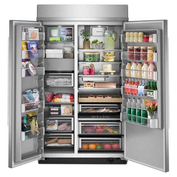 Kitchenaid® Réfrigérateur côte à côte encastré avec intérieur platine - 48 po - 30 pi cu KBSN748SPS