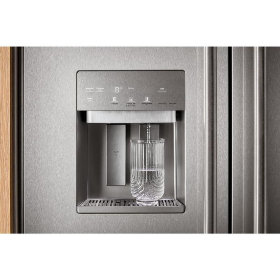 Kitchenaid® Réfrigérateur côte à côte encastré avec distributeur d’eau et de glaçons extérieurs et remplissage mesuré - 36 po - 20.8 pi cu KBSD736SPS