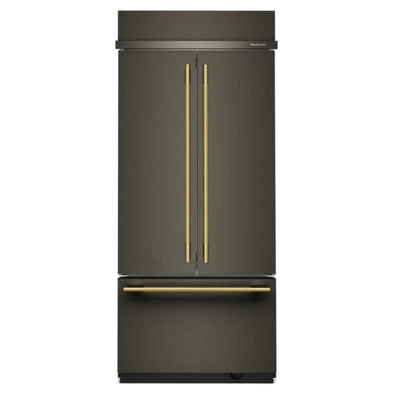 Kitchenaid® Réfrigérateur encastré à congélateur inférieur avec intérieur platine- 36 po - 20.8 pi cu KBFN536SBE