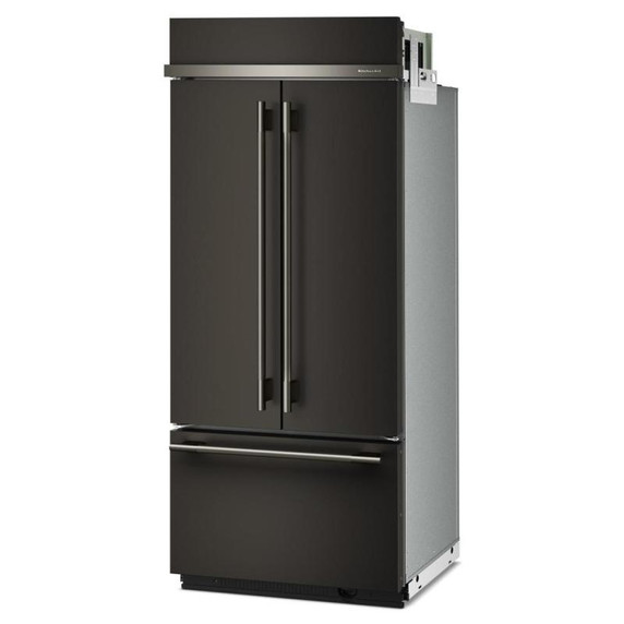 Kitchenaid® Réfrigérateur encastré à congélateur inférieur avec intérieur platine- 36 po - 20.8 pi cu KBFN536SBE