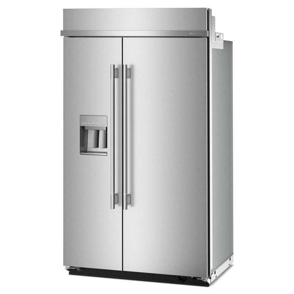 Kitchenaid® Réfrigérateur côte à côte encastré avec distributeur d’eau et de glaçons extérieurs et remplissage mesuré - 48 po - 29.4 pi cu KBSD748SPS