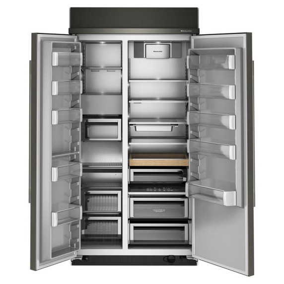 Kitchenaid® Réfrigérateur côte à côte encastré avec intérieur platine - 42 po - 25.5 pi cu KBSN742SBE