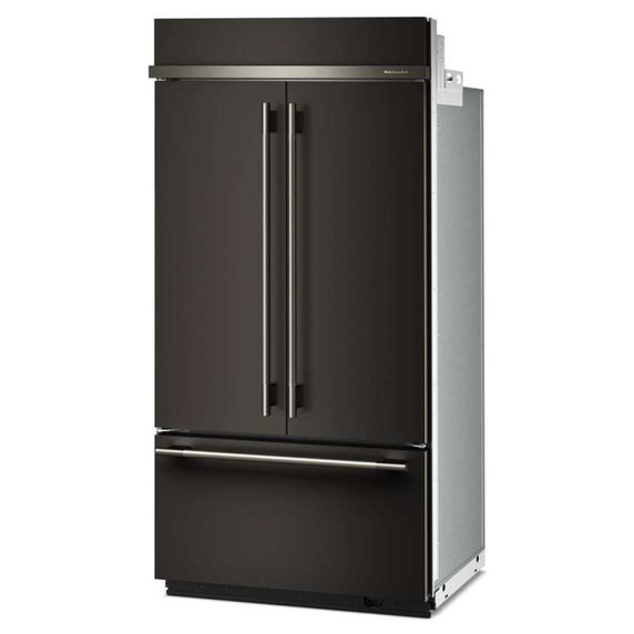 Kitchenaid® Réfrigérateur à portes françaises et congélateur inférieur avec intérieur platine - 42 po - 24.2 pi cu KBFN542SBE