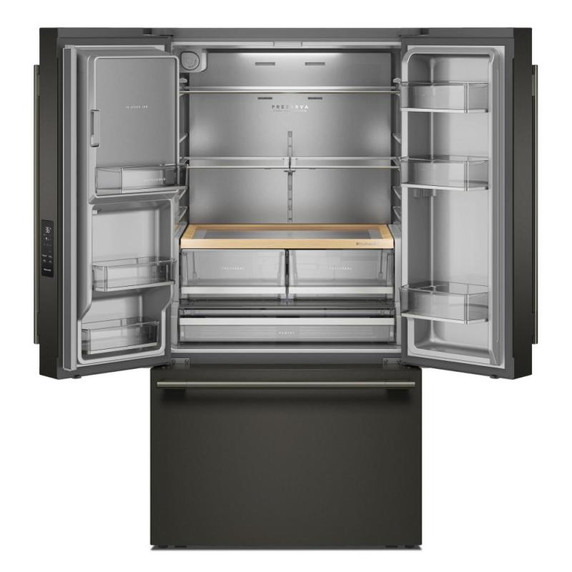 Kitchenaid® Réfrigérateur à portes françaises avec distributeur d’eau et de glaçons extérieur - 30 pi cu KRFF436SBE