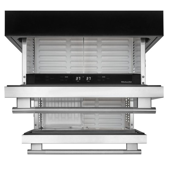 Kitchenaid® Réfrigérateur/congélateur sous le comptoir en acier inoxydable à double tiroir - 24 po KUCT524SSB