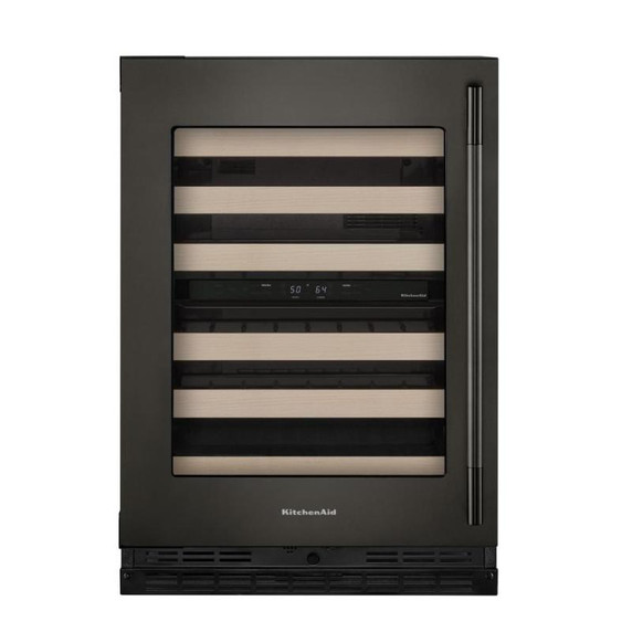 Kitchenaid® Cellier sous le comptoir avec porte-bouteilles à devant en bois à pleine extension - 24 po KUWL524SBE