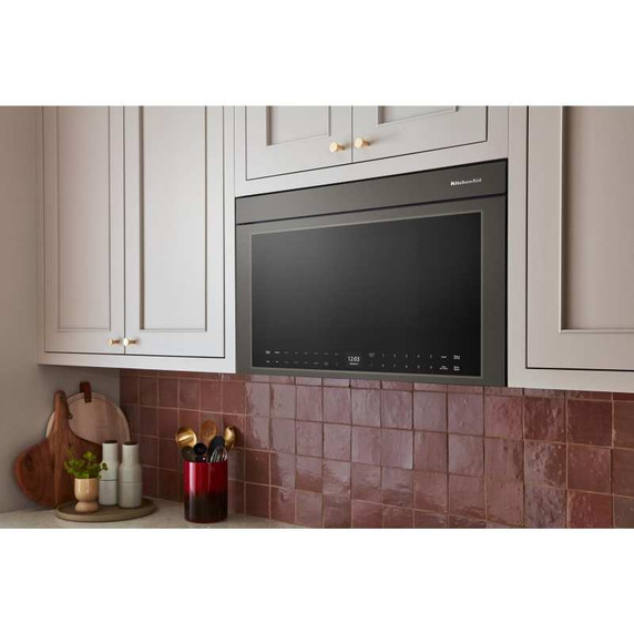 Kitchenaid® Four à micro-ondes à hotte intégrée à fonctions multiples au design encastré affleurant YKMMF530PBE