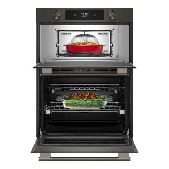 Kitchenaid® Four mural combiné électrique intelligent de 30 pouces avec modes de cuisson assistée - Minerai noir KOEC730SBE